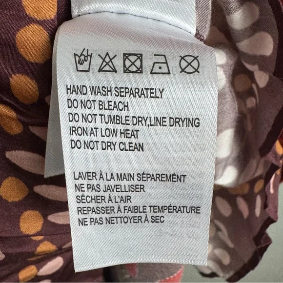 NEW Farm Rio Long Sleeve Mini Dress in Bright Flora Brown Size Large - Picture 12 of 16